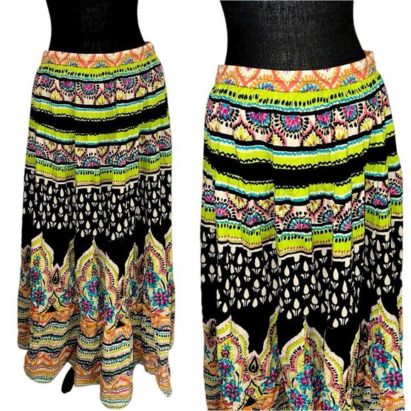 Vintage Soft surroundings boho gypsy funky festival maxi skirt size TALL MEDIUM - Picture 1 of 9